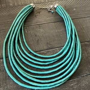 Elegant Teal Multi-Strand Necklace
